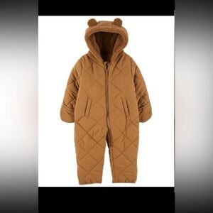 Carter's Baby Quilted Bear Hood Snowsuit Size 6-9 months